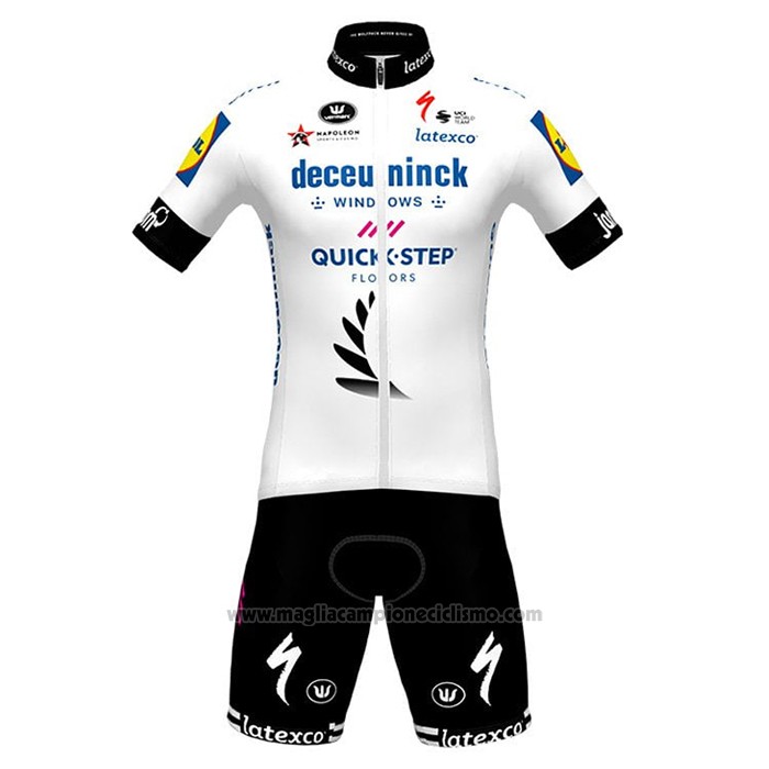 2021 Abbigliamento Ciclismo Deceuninck Quick Step Campione Neozelandese Manica Corta e Salopette